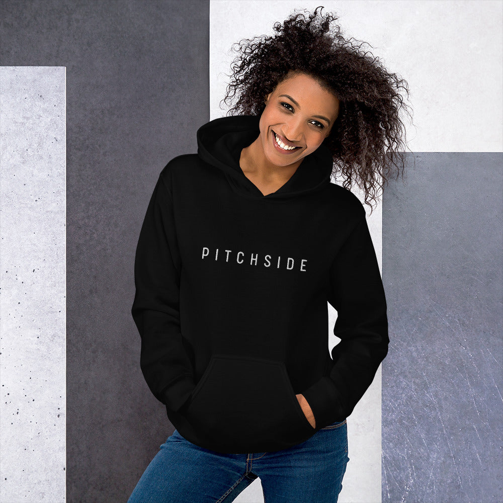 Basic Embroidered Pitchside Unisex Hoodie Black