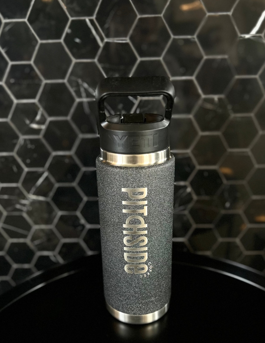 26 oz Charcoal Speckled Grey Straw water bottle