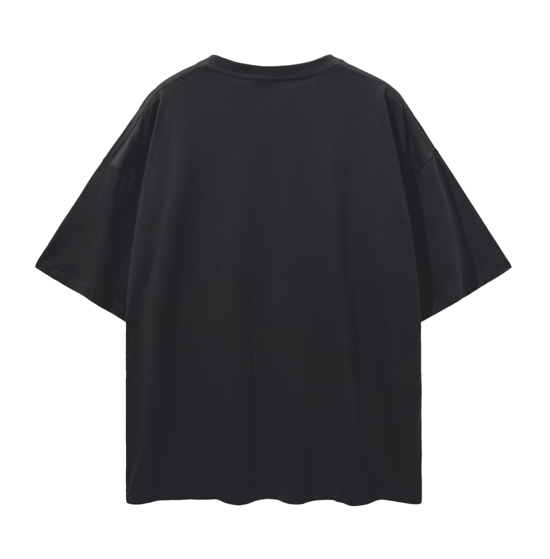 Black Drop-Shoulder Hexagon Field Logo Tee