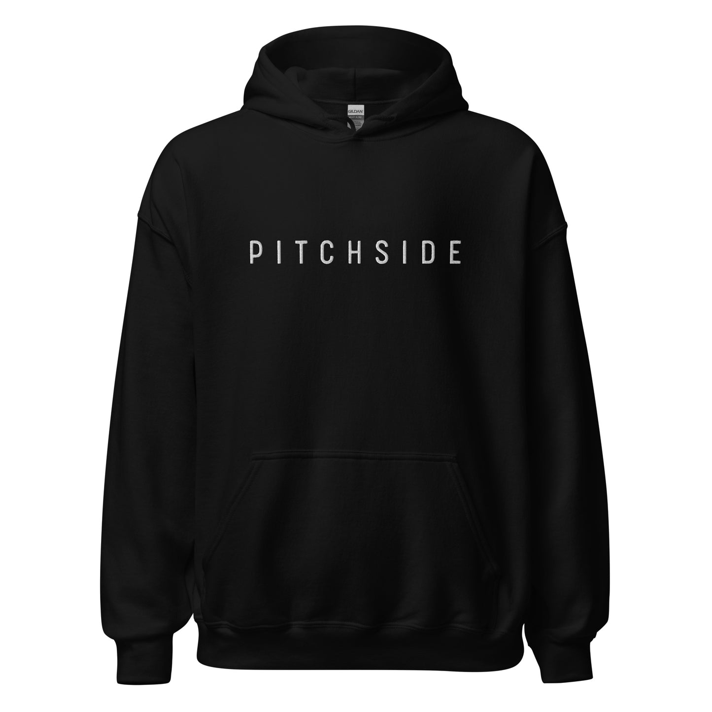 Basic Embroidered Pitchside Unisex Hoodie- Black