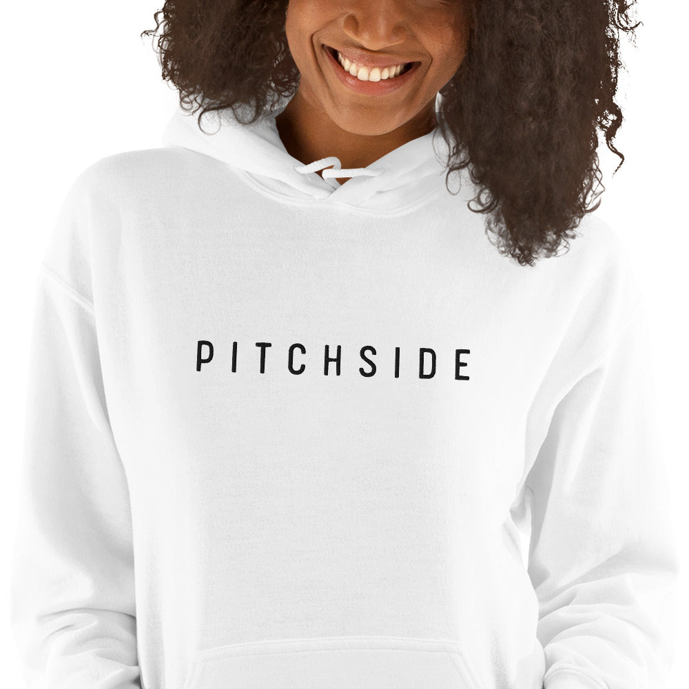 Perk Up! Embroidered White Unisex Hoodie